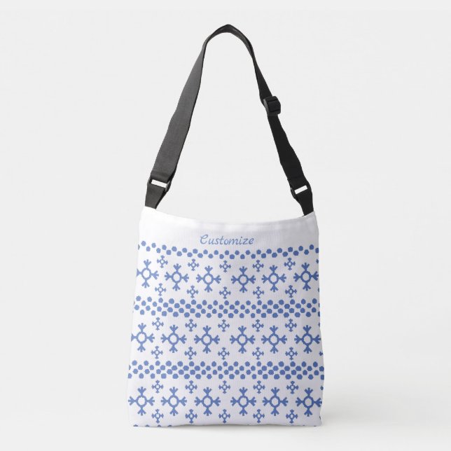 Cute Blue Snowflakes Pattern Thunder_Cove Crossbody Bag (Front)