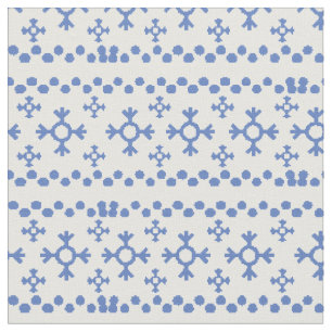 Cute Blue Snowflakes Pattern Thunder_Cove Fabric