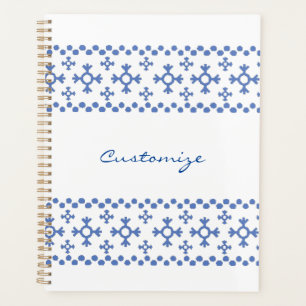 Cute Blue Snowflakes Pattern Thunder_Cove Planner