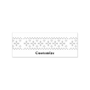 Cute Blue Snowflakes Pattern Thunder_Cove Rubber Stamp