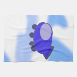 Cute Blue Spaceship on French Blue Kitchen Towels