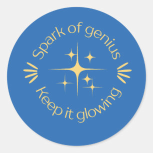 Cute blue sparkling diamond teacher reward classic round sticker