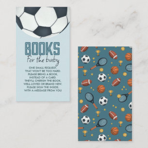 Cute Blue Sports Books For Baby Enclosure Card