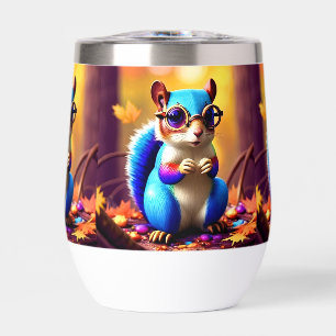 Cute Blue Squirrel with Glasses-56786