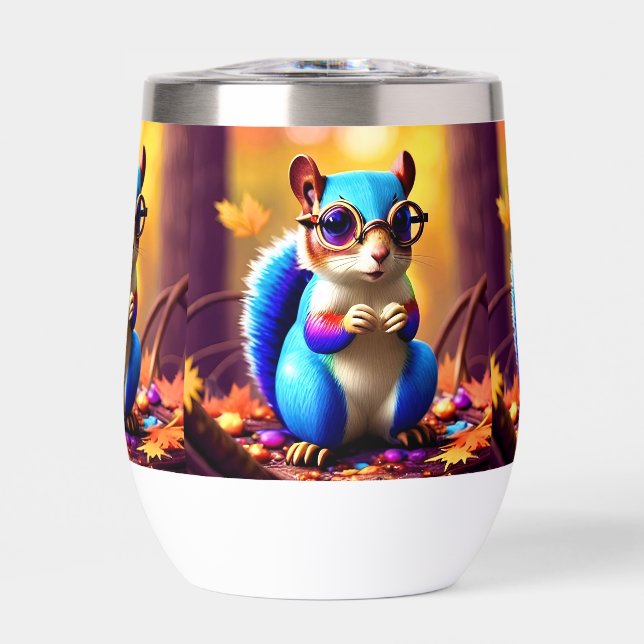 Cute Blue Squirrel with Glasses-56786 (Front)
