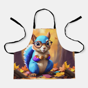 Cute Blue Squirrel with Glasses-56786 Apron
