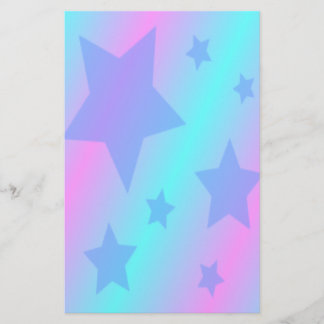 Cute Blue Stars Stationery