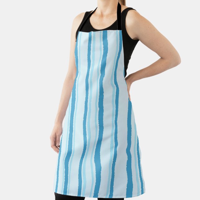 Cute Blue Stripes Apron (Insitu)