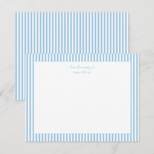 Cute Blue stripes Nursery of Baby boy Thank You Card