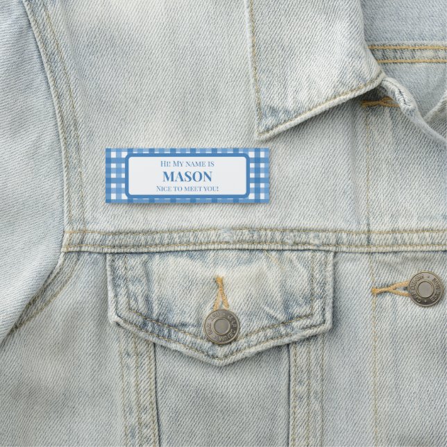 Cute Blue Student Name Tag Design (In Situ)