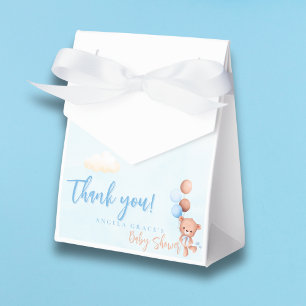 Cute Blue Teddy Bear Baby Shower  Favour Box