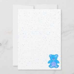 Cute Blue Teddy Bear Custom Invitation
