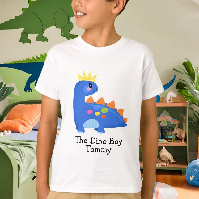 Cute Blue The Dino Boy Kids' Basic T-Shirt (Creator Uploaded)