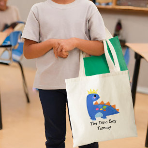 Cute Blue The Dino Boy Kids'  Tote Bag