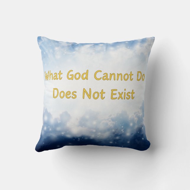 Cute Blue Throw Pillow With Scriptures (Back)