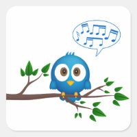 Cute blue twitter bird cartoon