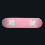 Cute Blue Unicorn, Stars Skateboard<br><div class="desc">Cute blue unicorn with stars.</div>