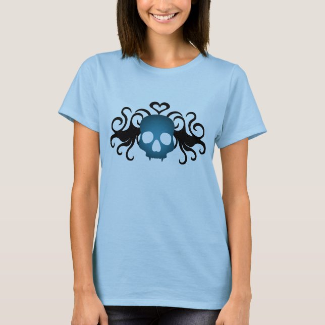 Cute blue vampire skull T-Shirt (Front)