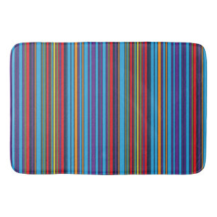Cute blue violet stripes bath mat