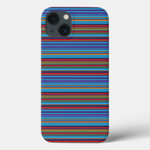 Cute blue violet stripes iPhone 13 case