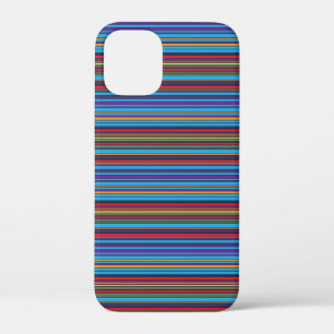Cute blue violet stripes iPhone 12 mini case
