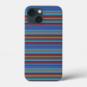 Cute blue violet stripes iPhone 13 mini case
