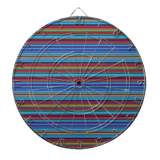 Cute blue violet stripes dartboard (Front)