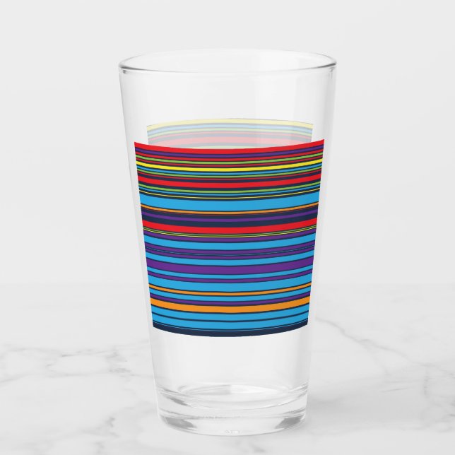 Cute blue violet stripes glass (Front)