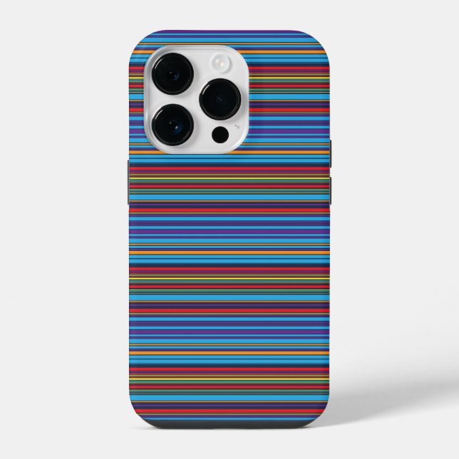 Cute blue violet stripes iPhone case (Back)