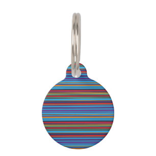 Cute blue violet stripes pet tag