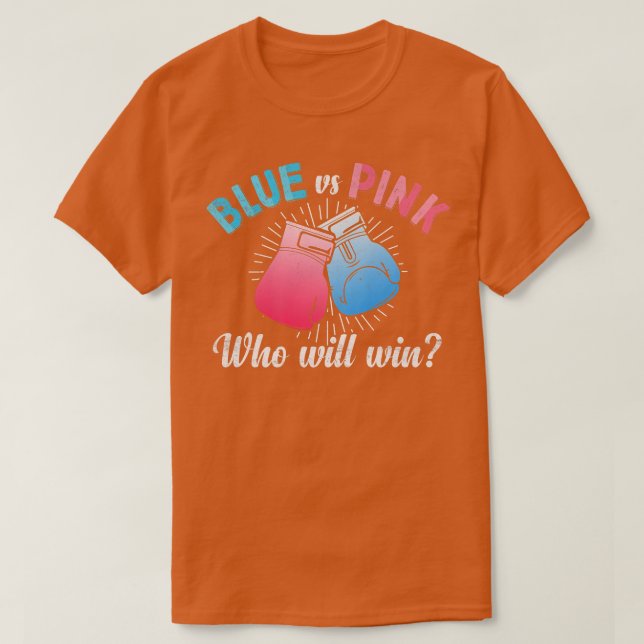 Cute Blue vs Pink Gender Reveal Party Boing Boer  T-Shirt (Design Front)
