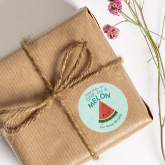 Cute Blue Watermelon School Classroom Valentine Classic Round Sticker