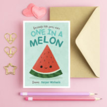 Cute Blue Watermelon School Classroom Valentine