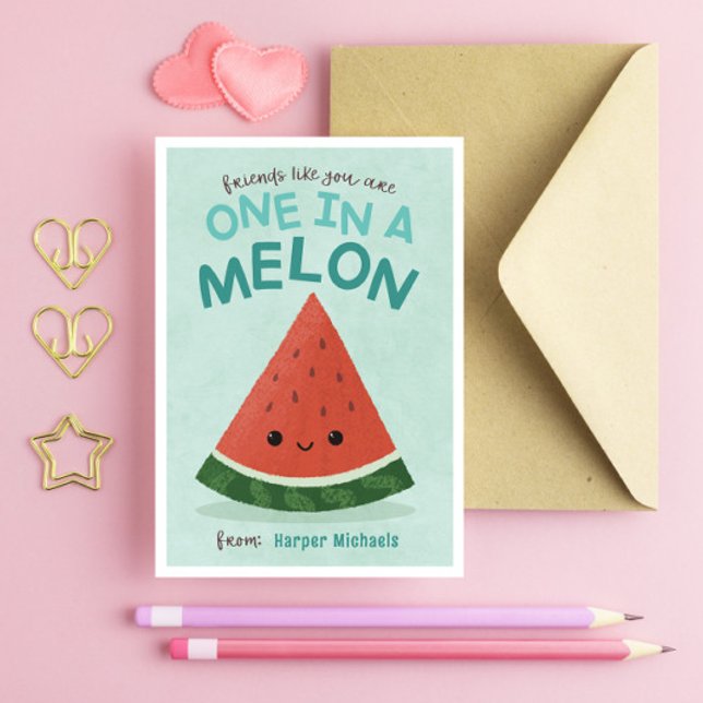 Cute Blue Watermelon School Classroom Valentine Invitation (Creator Uploaded)