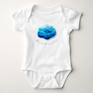 Cute Blue Whale Baby Bodysuit