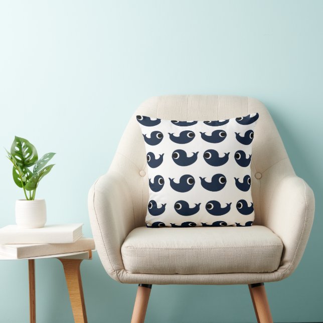 Cute Blue Whale Fish Kids  Cushion (Chair)