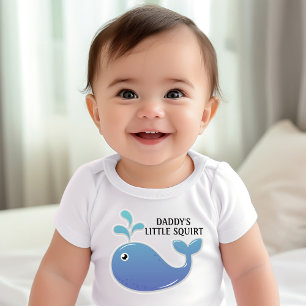 Cute Blue Whale Little Squirt Baby Bodysuit