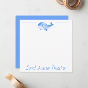 Cute Blue Whale Personalised Card
