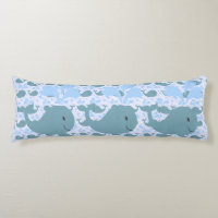 Cute Blue Whales Pattern Monogram