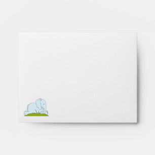 Cute Blue & White Baby Shower Invitation Envelope