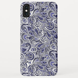Cute blue white paisley patterns design Case-Mate iPhone case