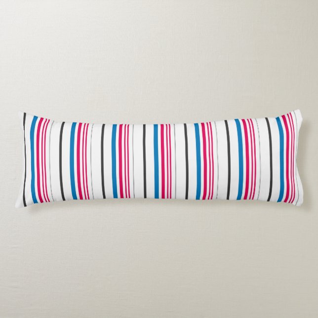 Cute blue white stripes body cushion (Front)