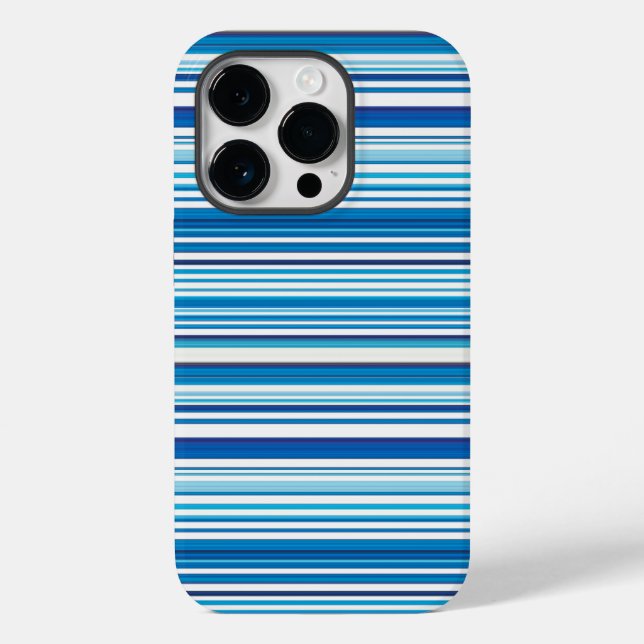 Cute blue white stripes Case-Mate iPhone case (Back)