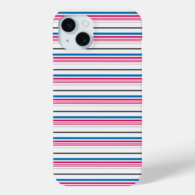 Cute blue white stripes Case-Mate iPhone case (Back)