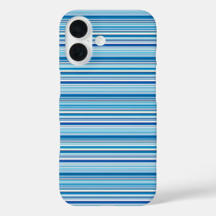 Cute blue white stripes iPhone 16 case