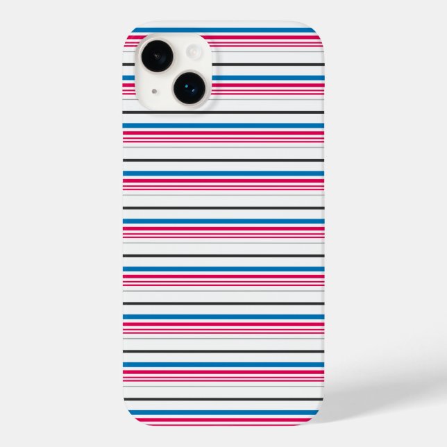 Cute blue white stripes Case-Mate iPhone case (Back)