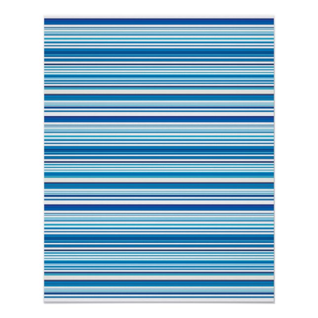 Cute blue white stripes poster (Front)