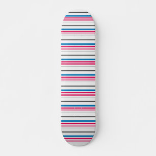 Cute blue white stripes skateboard