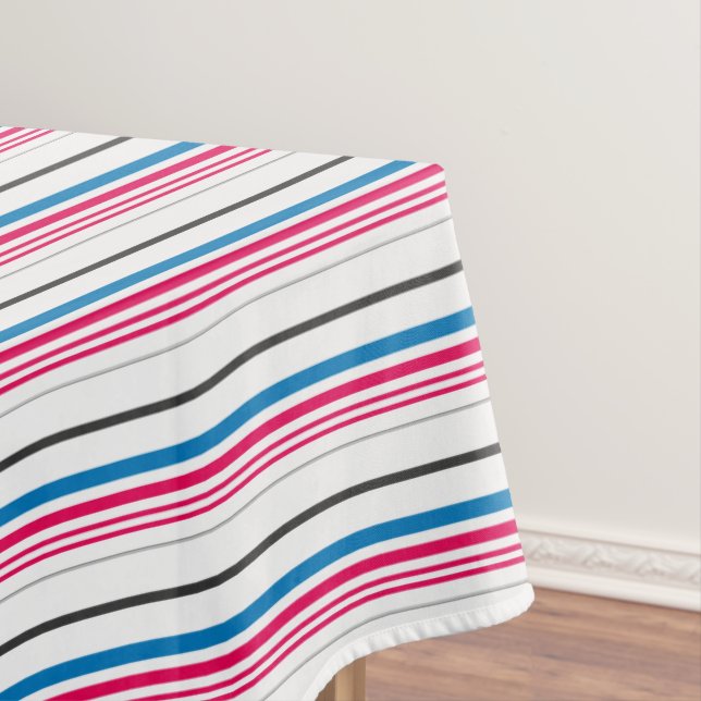 Cute blue white stripes tablecloth (In Situ)