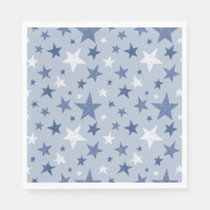 Cute Blue Winter Stars Napkin
